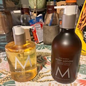 Moroccanoil Gold Body Wash and Brown Body Lotion Set (Brand New Never Been Used)